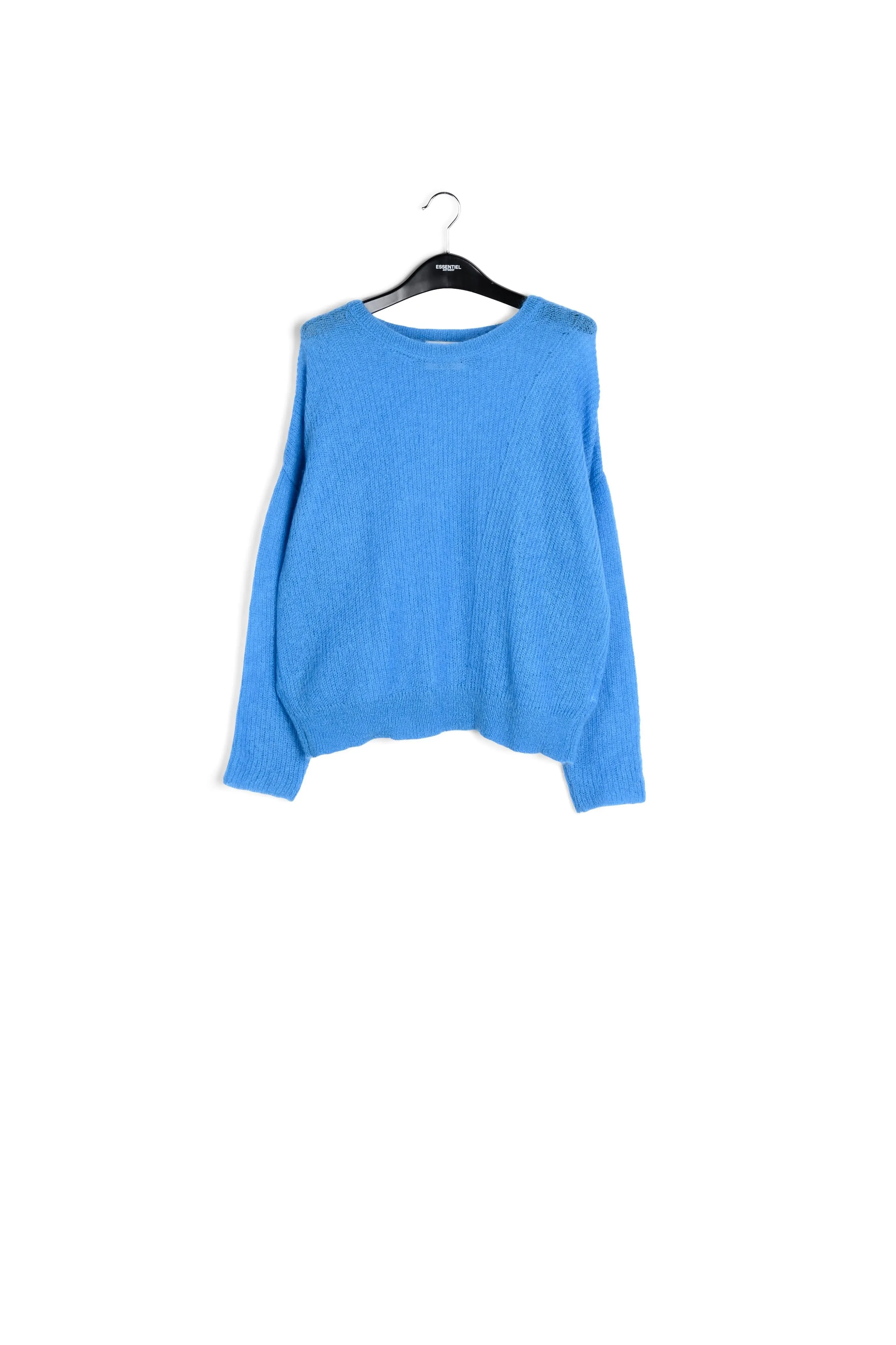 Blue oversized mohair-blend knit sweater