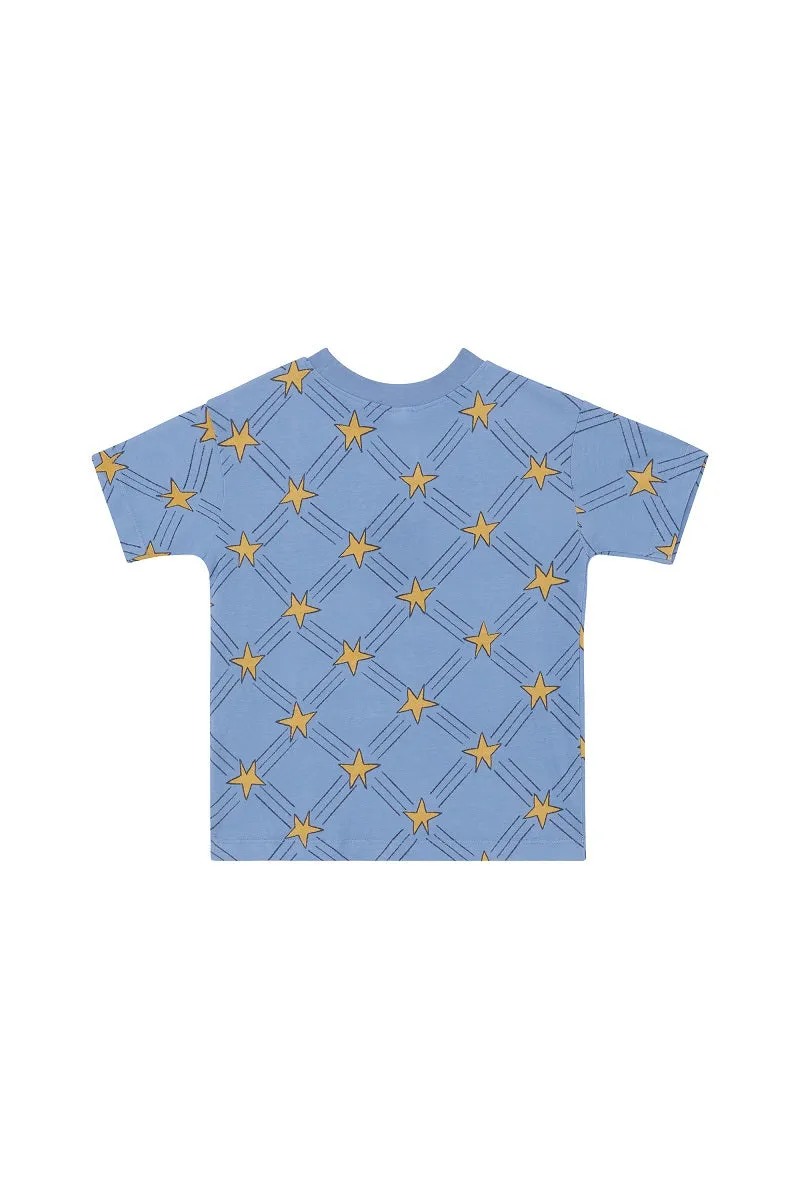 Bonds Kids Short Sleeve Crew Tee - Starlit Check Blue