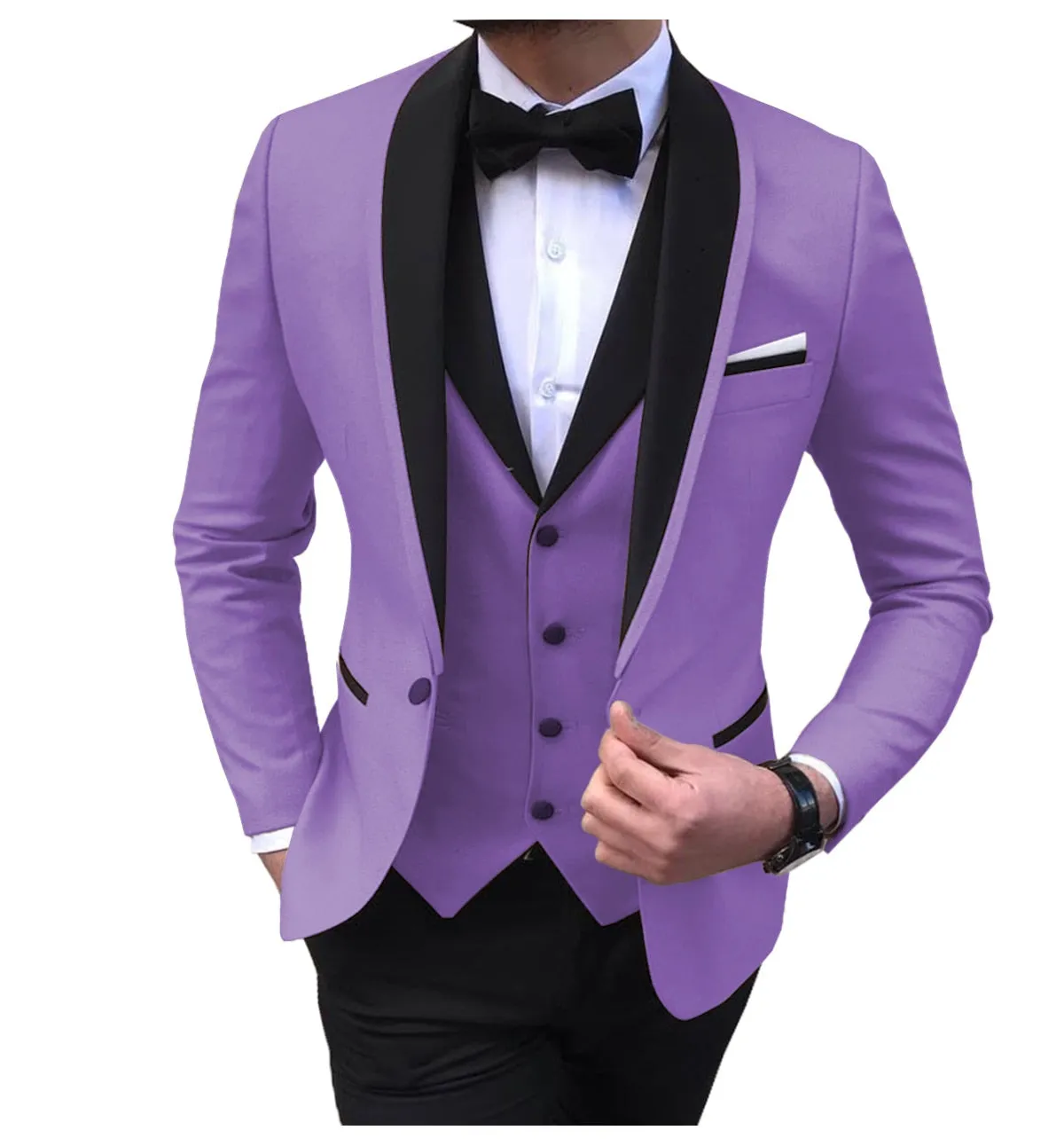 BRADLEY VIP SUITS Men's Fashion Formal 3 Piece Tuxedo (Jacket   Pants   Vest) Beige Suit Set