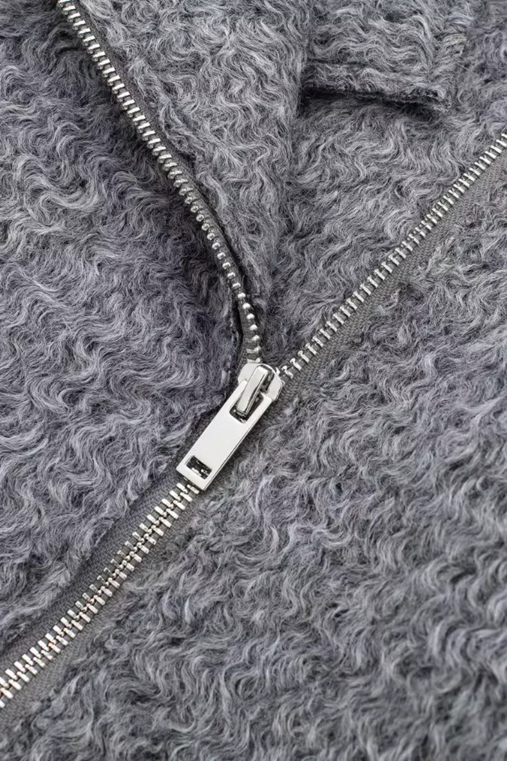 'Marlene' Long-Sleeved  Asymmetrical Zipper Jacket