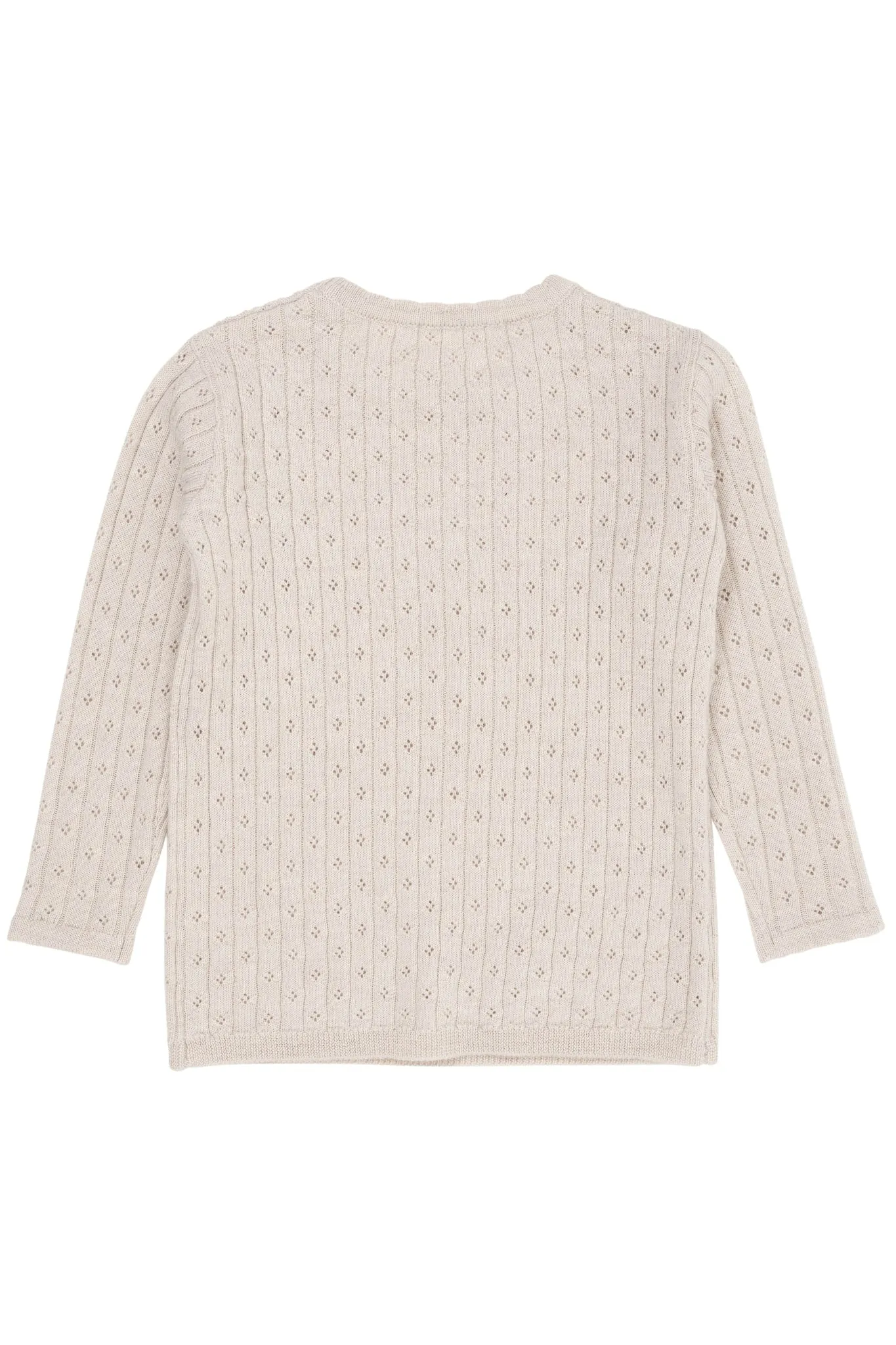 MERINO CLASSIC POINTELLE BLOUSE - PALE CREAM MELANGE