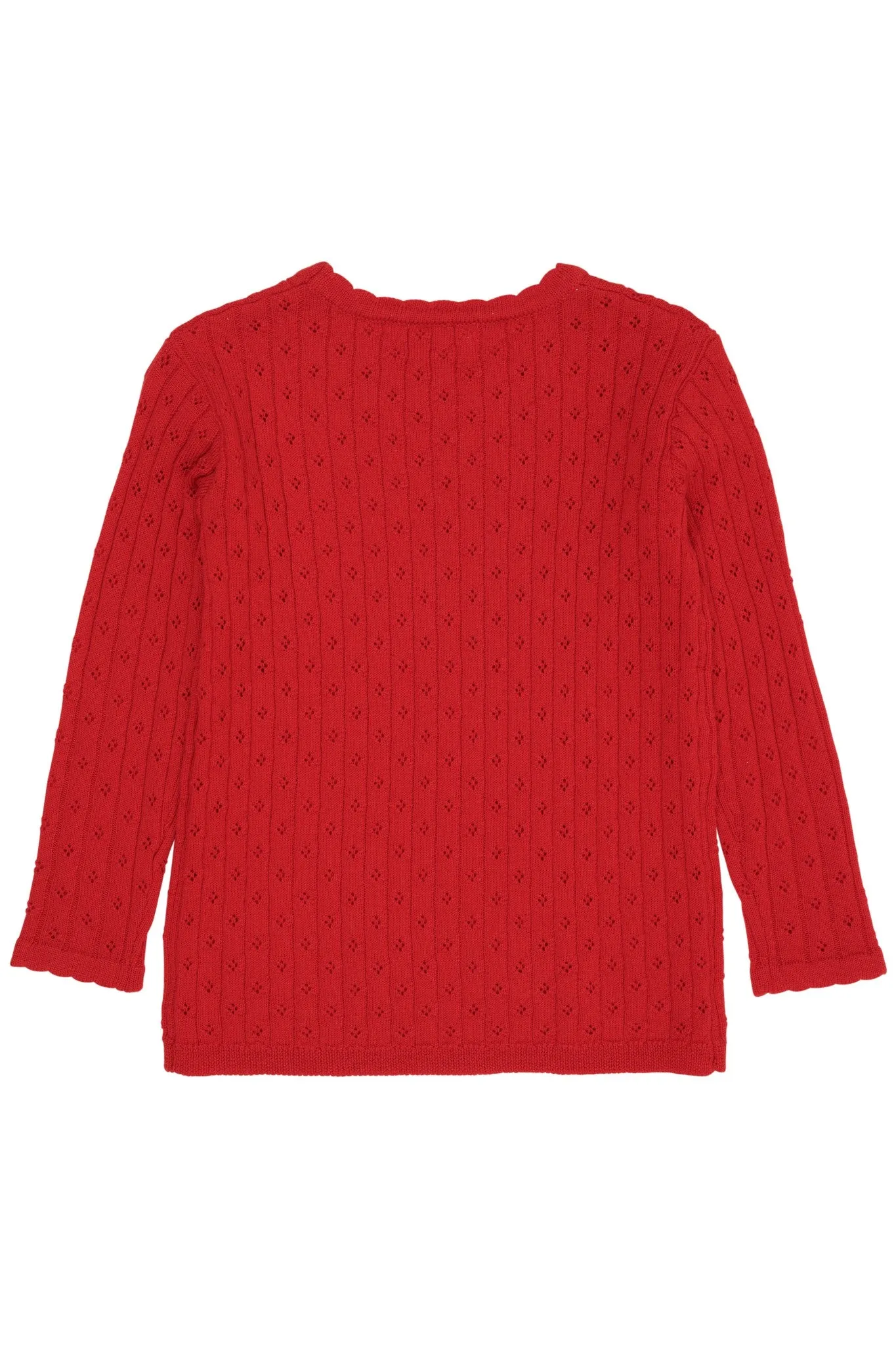 MERINO CLASSIC POINTELLE BLOUSE - RED