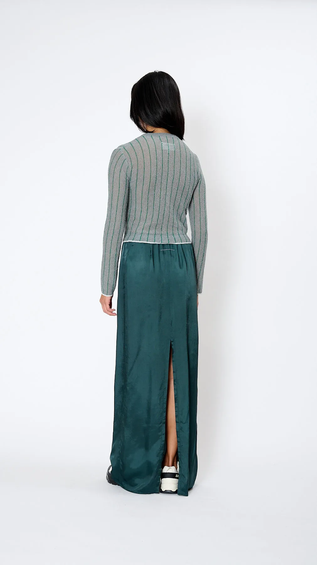 Pinstripe Cardigan in Grey