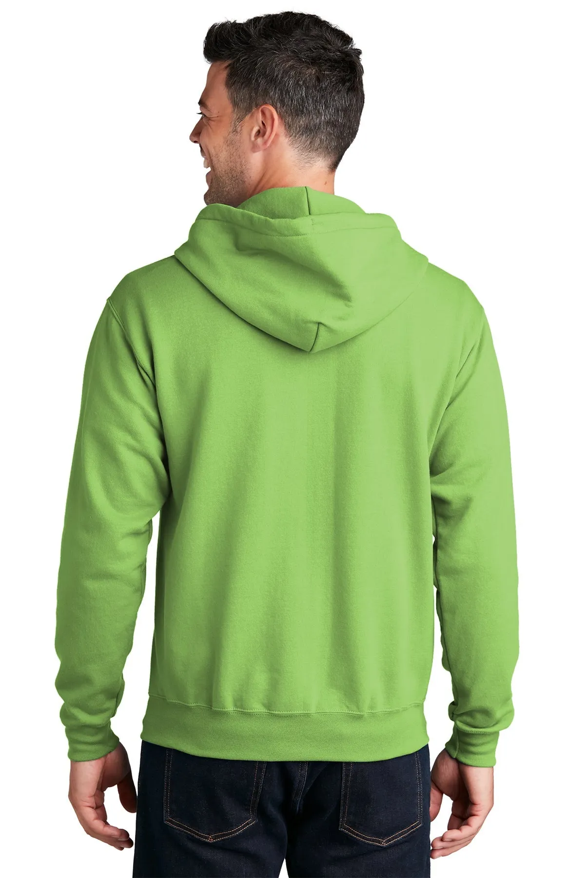 Port & Company Core Fleece Branded Zip Hoodies, Lime
