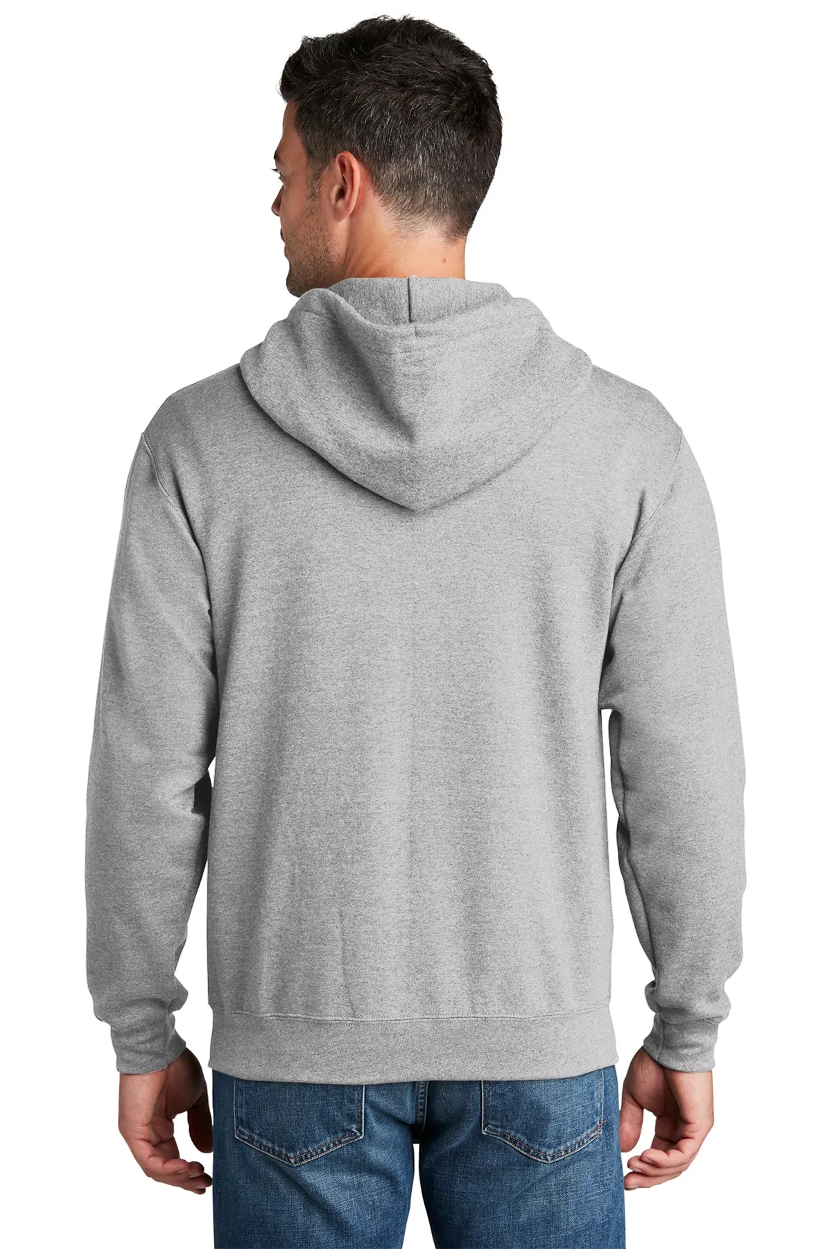 Port & Company Core Fleece Custom Zip Hoodies, Ash
