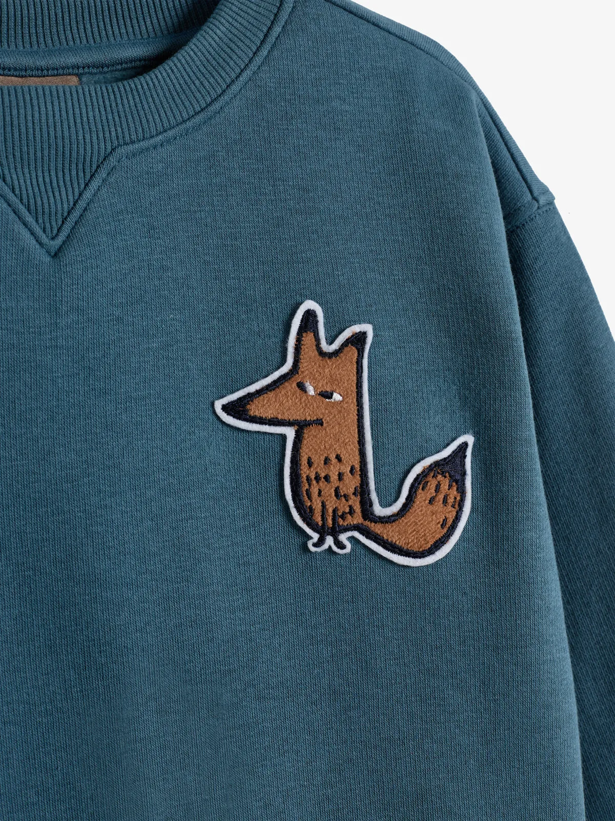 Sweatshirt Fox Badge - Kids - Stormy Blue