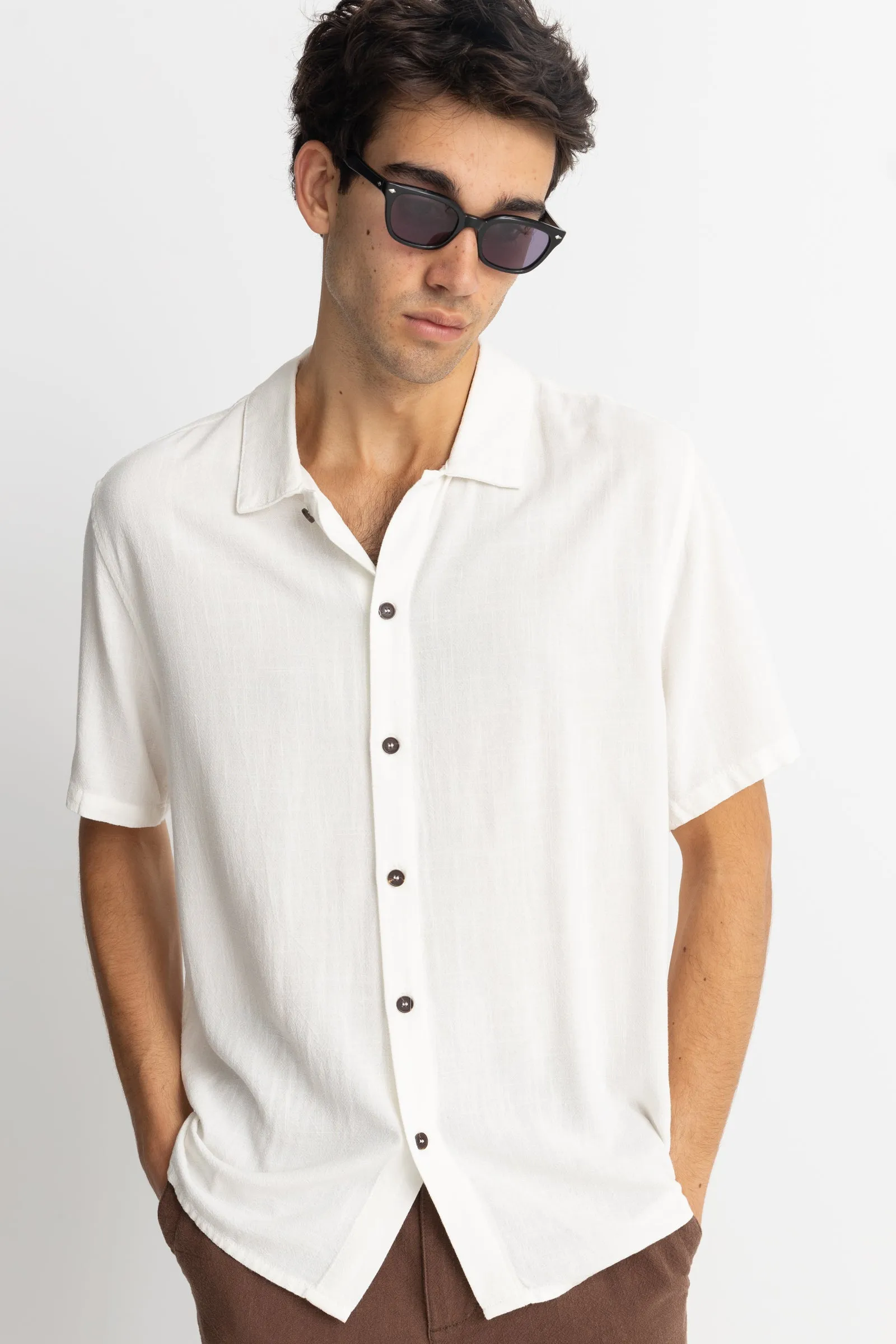 Textured Linen SS Shirt Natural