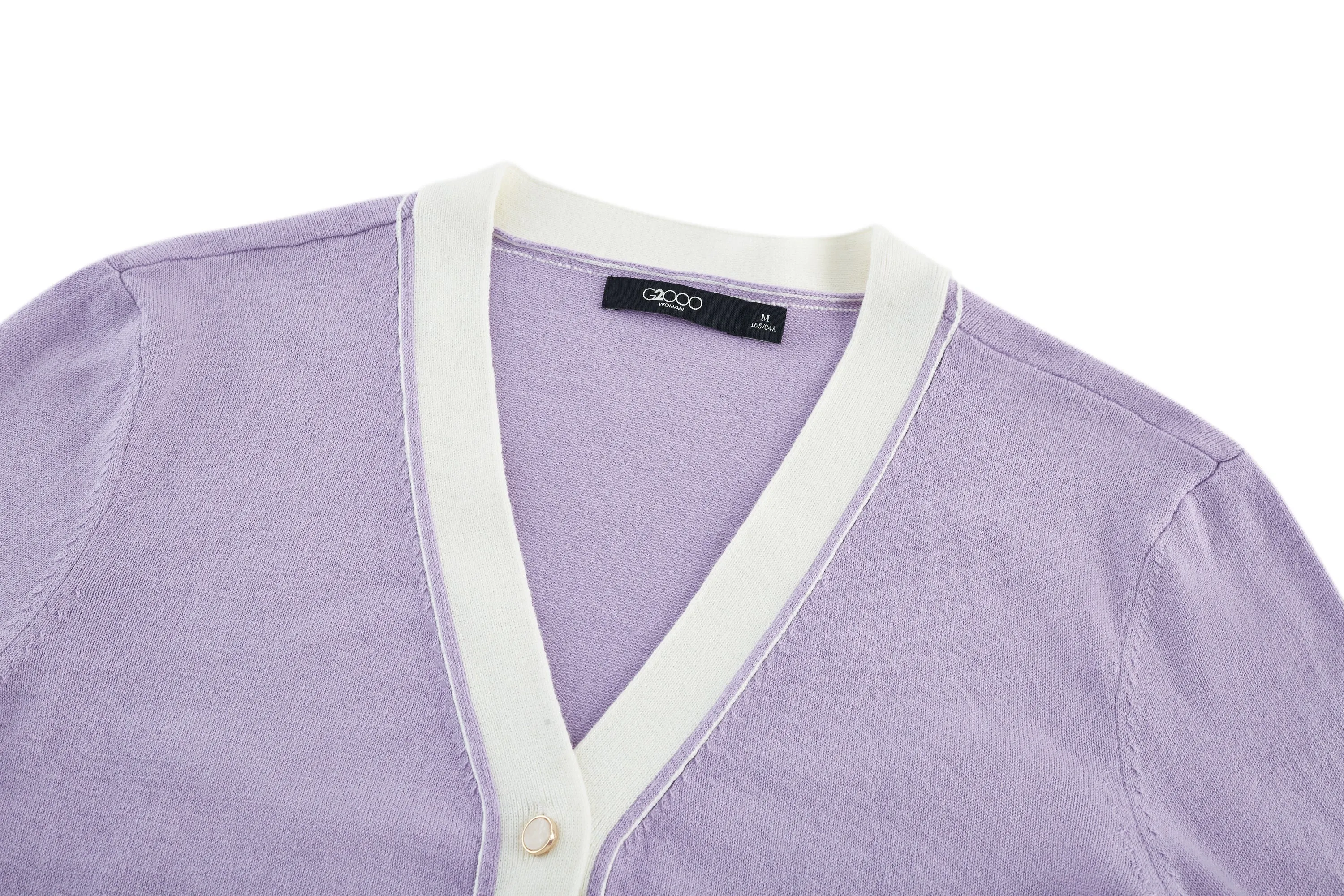Vera V Neck Contrast Trim Cardigan
