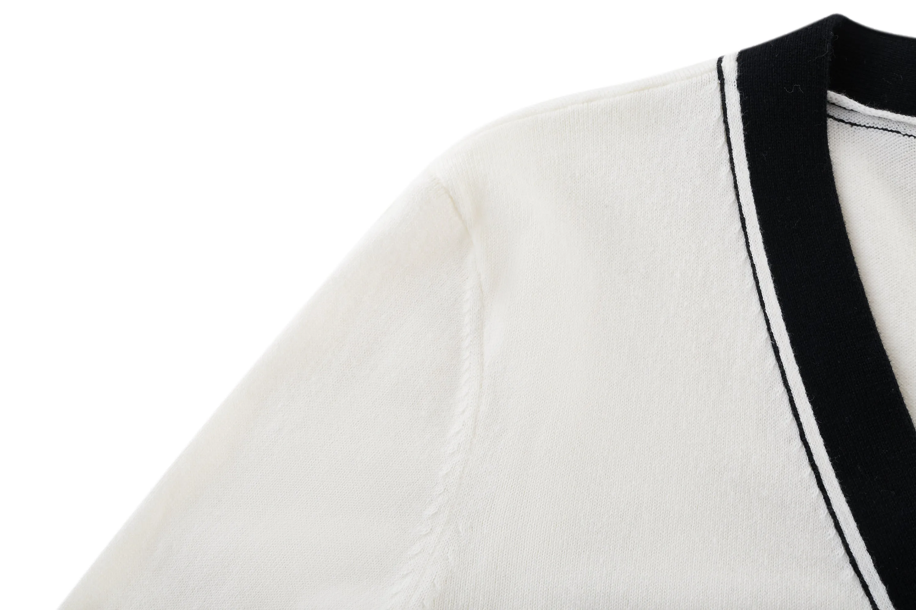 Vera V Neck Contrast Trim Cardigan