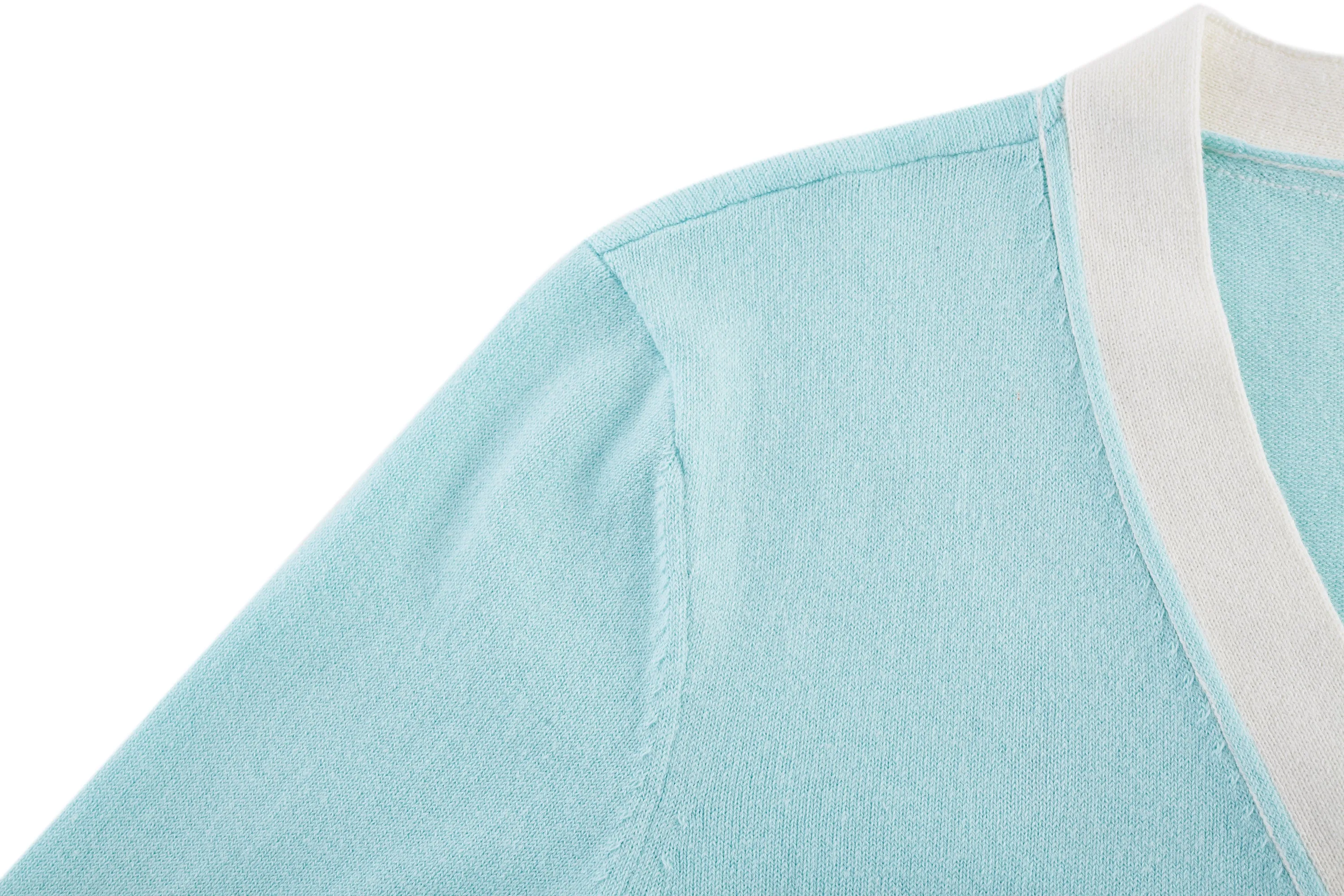 Vera V Neck Contrast Trim Cardigan
