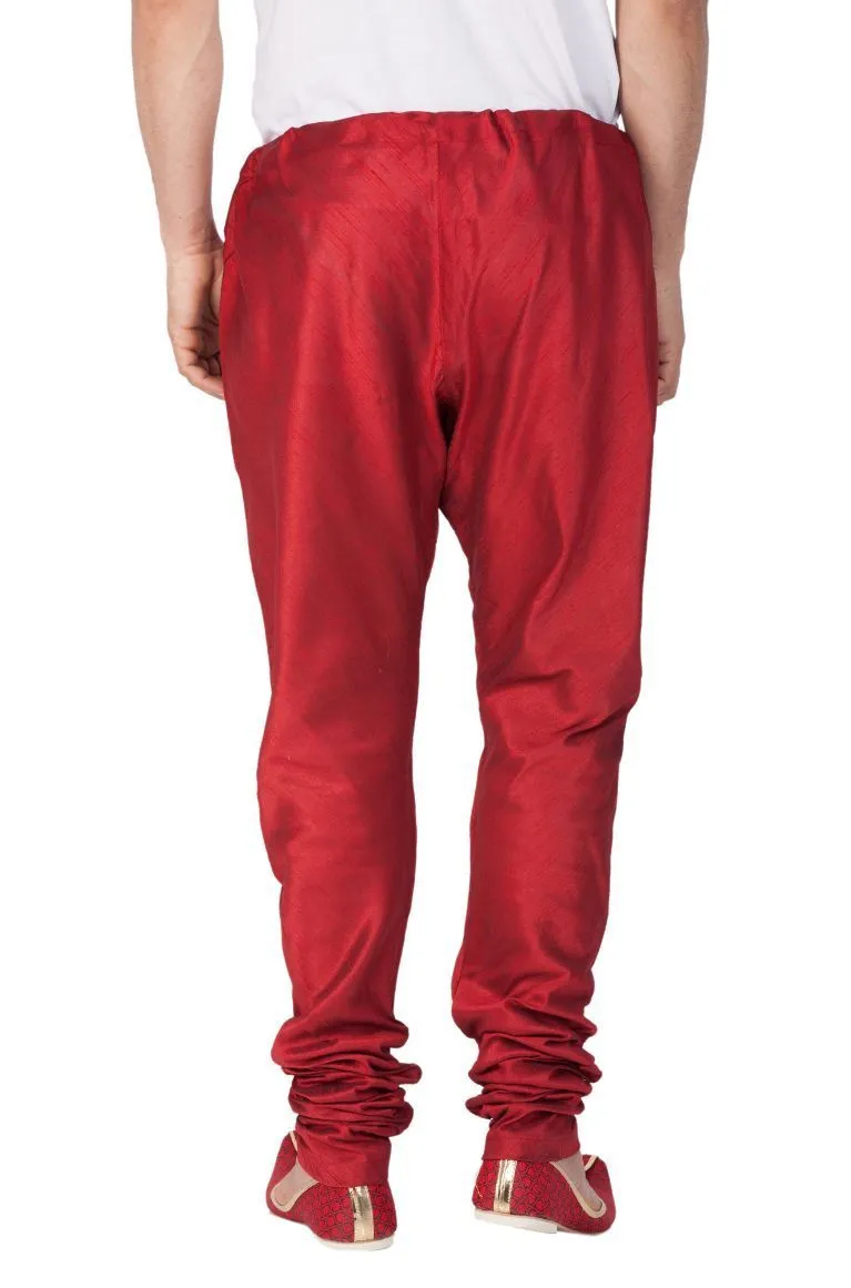 VM By VASTRAMAY Men's Maroon Cotton Silk Blend Pyjama