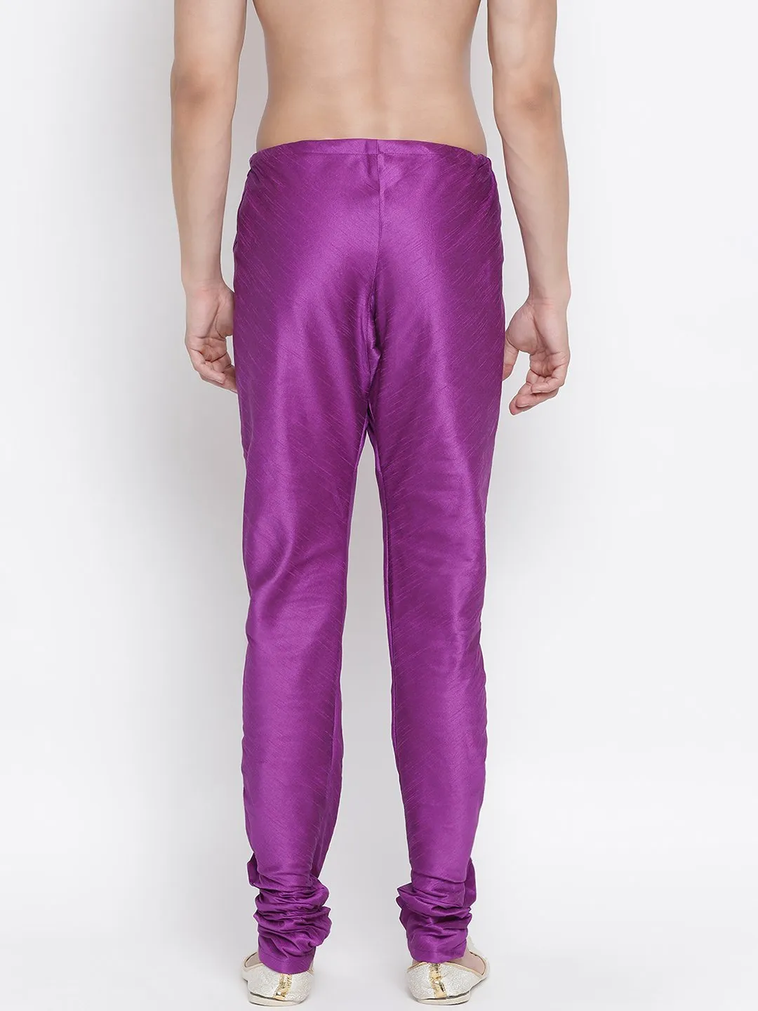 VM By VASTRAMAY Men's Purple Cotton Silk Blend Pyjama