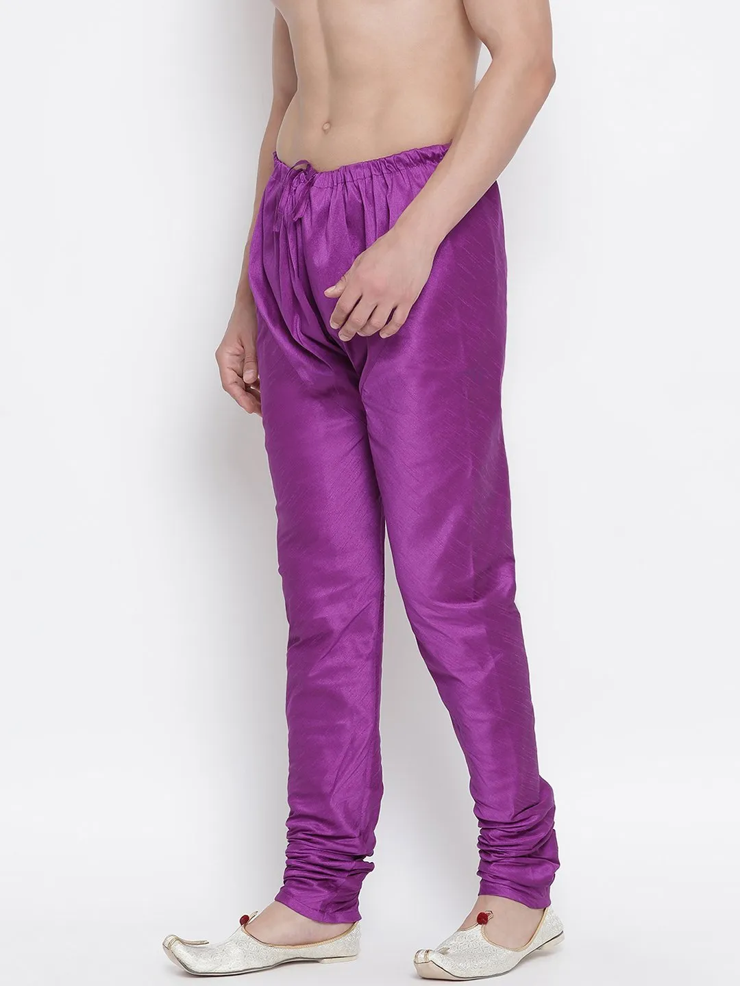VM By VASTRAMAY Men's Purple Cotton Silk Blend Pyjama